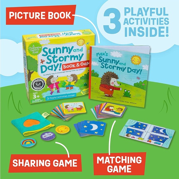 🆕 Sunny and Stormy Day Picture Book & Matching Game Encourages Sharing Kindess - Picture 3 of 8